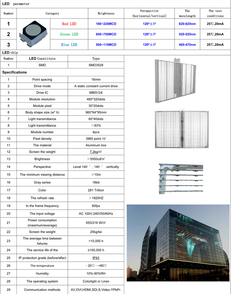 江蘇亮彩-wall系列P16透明屏（工程應用）規(guī)格書